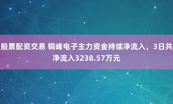 股票配资交易 铜峰电子主力资金持续净流入，3日共净流入3238.57万元